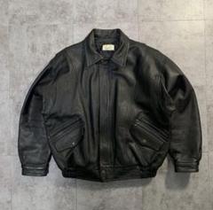 80s short Vtg real leather bomber jacket - メルカリ