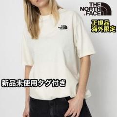 ノースフェイスTシャツ 半袖 レディース ロゴ 刺繍 オフホワイト コットン Mのサムネイル