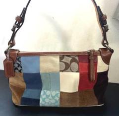 希少✨ COACH コーチ アクセサリーポーチ パープル系 パッチワーク 希少✨ COACH コーチ アクセサリーポーチ パープル系 パッチ