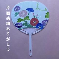 書道作品　感謝　ありがとう　朝顔　和柄　直筆　うちわ