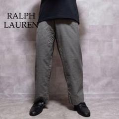 RALPH LAUREN グレー 2タック スラックスパンツ