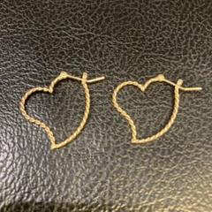 ノジェス　ピアス　ハートフープ　10金　￼ Tiny Motif】K10ダイヤモンドハートピアス（0.03ct）｜ピアス