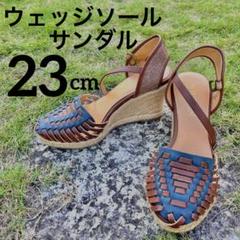 新品未使用VIVAIA ネイビー ウェッジソール サンダル 23cm