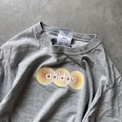 USA製　ロンT Tシャツ　長袖　ロゴ　adidas グレー　古着　y2k