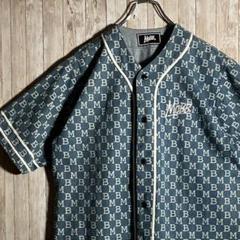 （美品）MOBB モブ　ベースボールシャツ　インディゴ　総柄XL m22634158175_1.jpg?1713269879