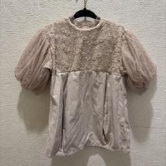 ベージュ パフスリーブ ブラウス 90