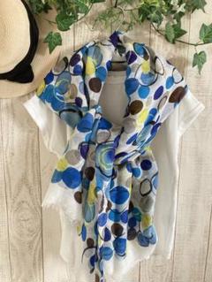 【未使用】フランコ フェラーロ お花刺繍モチーフ ウール混 ストール 未使用】フランコ フェラーロ お花刺繍モチーフ ウール混 ストール