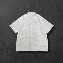 GUAYABERAヴィンテージ古着キューバシャツ半袖刺繍ポケット ホワイトM67