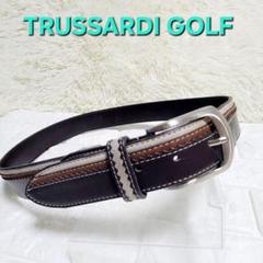 TRUSSARDI GOLF ブラウン　ベルト　レザー　メンズ　レディース