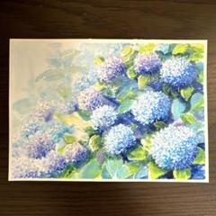 白熊ハート水彩紙原画コラージュ絵画アート