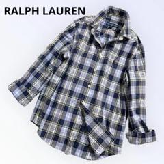 RALPH LAUREN ラルフローレン チェックシャツ ポニー刺繍 ブルー