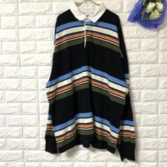 H&M エイチアンドエム 長袖 ポロシャツ トレーナー 比翼ボタン スウェット地