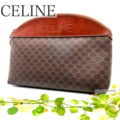 セリーヌ CELINE ポーチ クラッチ マカダム ラウンド ブラウン