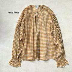 【プリント柄と絹の誘惑】フォルテフォルテ シルク100% ブラウス シャツ プリント柄と絹の誘惑】フォルテフォルテ シルク100% ブラウス
