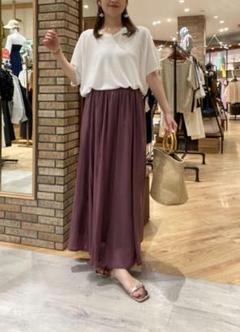 新品未使用★Chez toi★シェトワ★ムジはぎフレアスカート★パープル