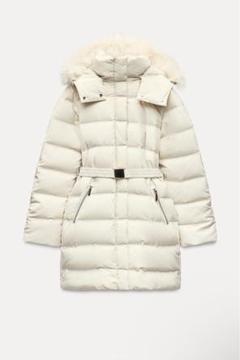 最終値下げ zara セミロング丈フード付きダウンジャケット ZARA 2024年購入 セミロング丈フード付きダウンジャケットL