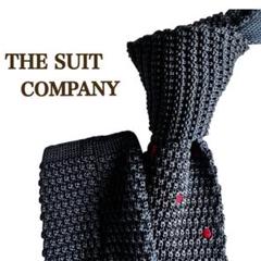 THE SUITCOMPANY ニットネクタイ ネイビー赤ドット柄中古品シルク