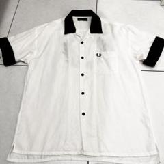 FRED PERRY 黒白　ボーリングシャツ オープンカラーシャツ　Lサイズ FRED PERRY フレッドペリー シャツ 半袖 メンズ オープンカラー