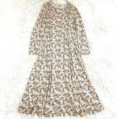 極美品 日本製 現行タグ L ホコモモラ フラワープリント ワンピース 花柄