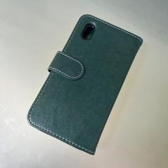 Qua phone QZ KYV44 布付き　財布付き携帯ケース　ダークグリーン