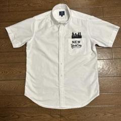 BEAMS HEART ホワイトNEW York Cityプリントデニムシャツ