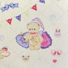 【新品】くま柄 うさぎ柄　ベイビー柄　生地　布　ハギレ　ハンドメイド