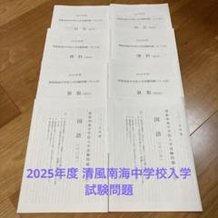 2025年度 清風南海中学校入学試験問題(A入試) (B入試) 4教科　問題のみ