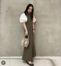【美品】Mila Owen 袖パフワンピース　半袖ワンピース　完売商品 ミラオーウェン Mila Owen 美品 22SS 袖パフドッキング