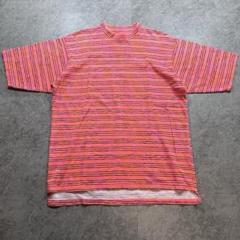 80s【デッドストック】Vintage ボックスTシャツ/USA製　ボーダー　柄
