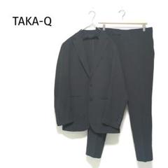 TAKAQ タカキュー ビジネススーツ M 黒 チェック ウォッシャブル 春夏