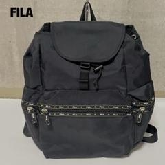 美品 FILA バックパック gimmick design マルエム ロゴ 黒