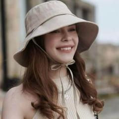 【新品】SHEIN バケット　ハット　レディース　帽子　ベージュ　りぼん