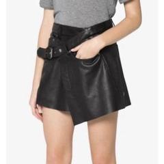ksubi レザー ラップ ミニスカート 28 本革 変形 ライダース スビ