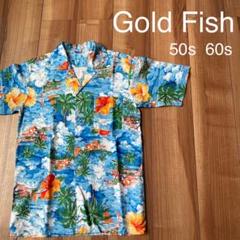 50s アロハ EAGLEBRAND】50s 和柄 オーバーパターン 兜&太鼓&鶴アロハシャツ