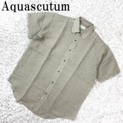 Aquascutum アクアスキュータム チェックシャツ ベージュ M B904