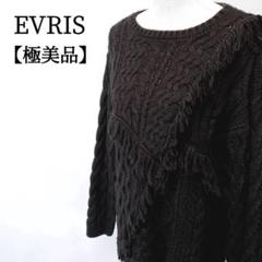 【極美品】EVRIS　長袖　羽根つきニット　ケーブルニット　ローゲージニット