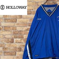 Holloway　ナイロンプルオーバー　刺繍ロゴ　ブルー　チーム　スポーツ　L