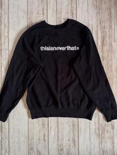 thisisneverthat スウェット トレーナー 黒 Thisisneverthat スウェット L ブラック プリント 袖 ロゴ刺繍