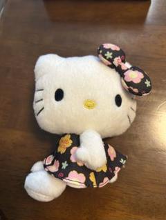 レア品⭐️目を引く可愛さ♡ハローキティ ぬいぐるみ チェック柄ドレス ハローキティ(HELLO KITTY) ドレスアップコレクション グレーの