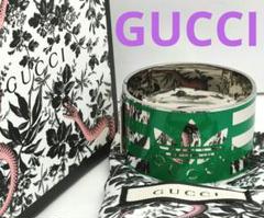 GUCCI グッチ　リストバンド　バングル　レザー　ブラック　箱付き 美品 GUCCI グッチ レザーブレスレット バングル 小物入れ