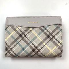 アンドシュエット &chouette チェック柄口金折財布 オフホワイト 新品