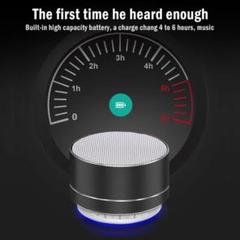 Bluetooth スピーカー 黒 ポータブル 小型 LED 軽量 音楽