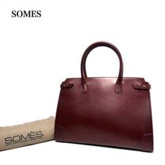 【美品】SOMES　ソメスサドル　キューブバッグ　ハンドバッグ　ブラウン　本革 美品】SOMES ソメスサドル キューブバッグ ハンドバッグ