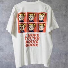 ミスタードーナツ　Tシャツ メンズ　半袖　白地　女の子　キャラクター