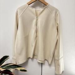 超美品　ユナイテッドアローズ　2WAYスリーブギャザーブラウス　長袖　ゆったり BYユナイテッドアローズ秋ジャージー×カットワークギャザー