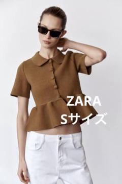 ZARA ニットペプラムカーディガン ZARA ニットぺプラムカーディガン - メルカリ