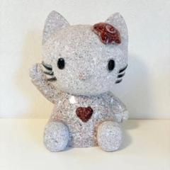 ハローキティー 石像 御影石 高級 縁起物 置物 招き猫 桜色 オブジェ
