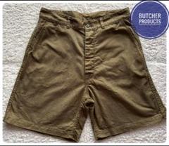 atlast&co butcher products ヘリンボーンワークパンツ Butcher Products ヘリンボーン ミリタリーショーツ34 - メルカリ