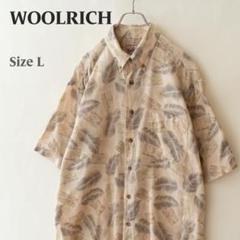 良品 WOOLRICH ウールリッチ 半袖 シャツ 総柄 ベージュ メンズ L