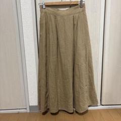 ベージュ フレアロングスカート